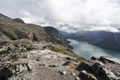 Greben Besseggen in Veslfjellet, jezero Gjende, Knutshøe